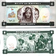 *1 Nakfa Eritrea 1997, P1 UNC - Kliknutím na obrázok zatvorte -
